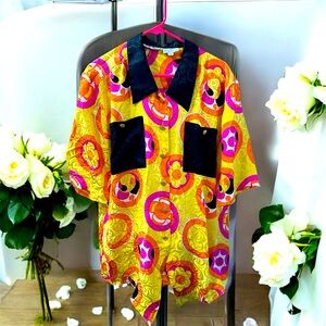 50’s Vintage Che Bella 100% Silk Button Down Shirt  Blouse sz 12